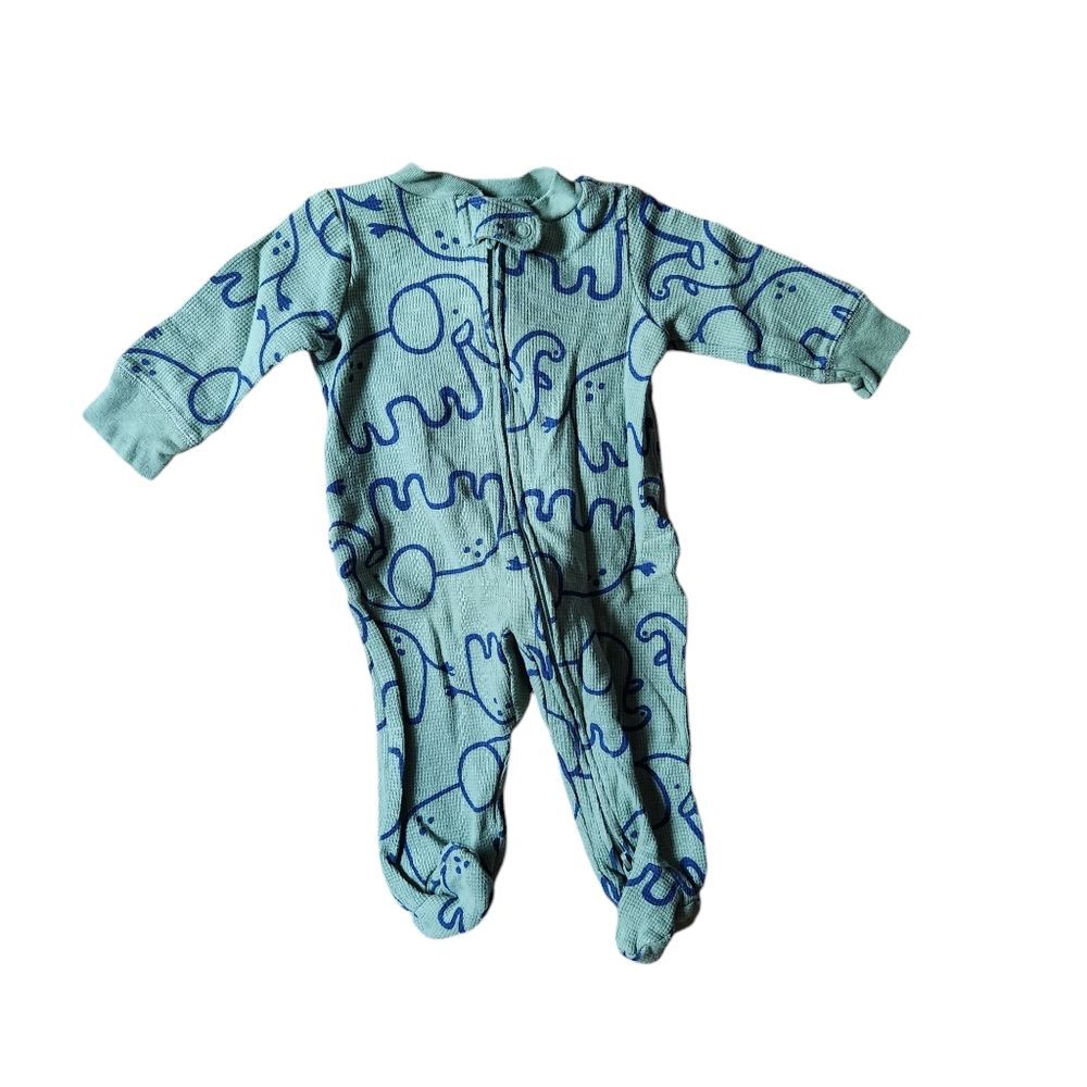 Carter's Elephant 2-Way Zip Cotton Sleep and Play Pajamas Size 3 months